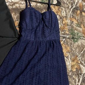 A navy blue dress